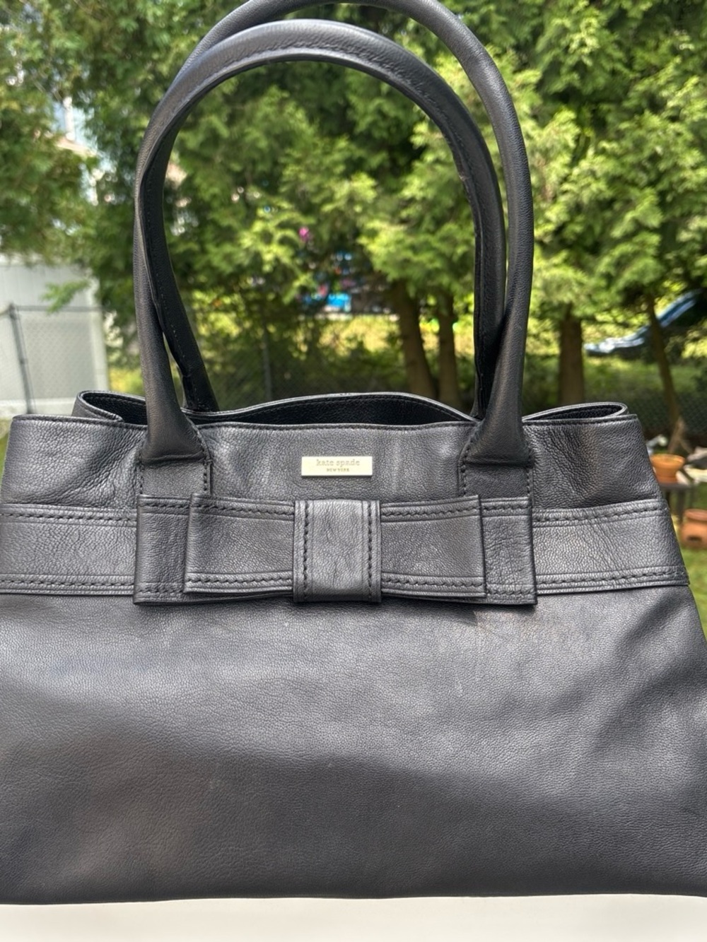 KATE SPADE EUC Vintage Large Black Bow Handbag Quinn Villabella